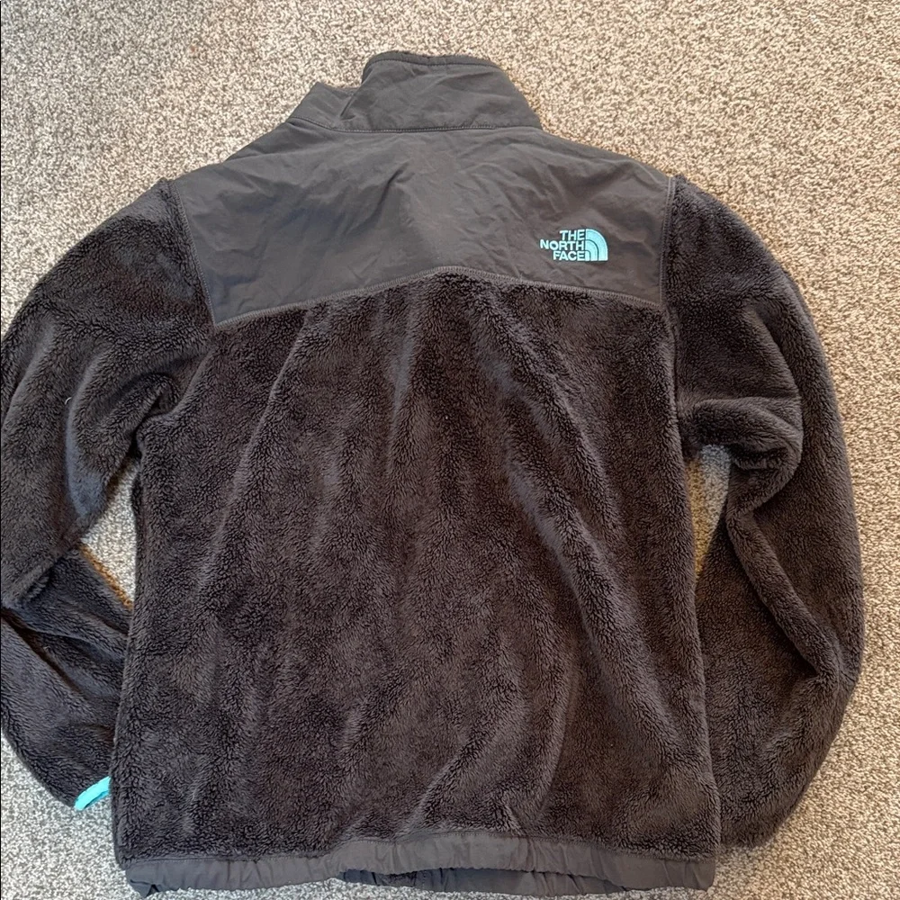 The North Face Fleece Jacket - Charcoal and Teal Youth XL or Ladies S-M - Picture 7 of 7